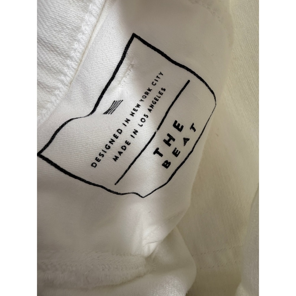 AYR The Beat High Rise Tapered Wide Leg Jeans White Denim 29 Made in USA - Picture 6 of 10